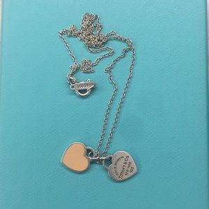 Peach enamel return to Tiffany heart necklace